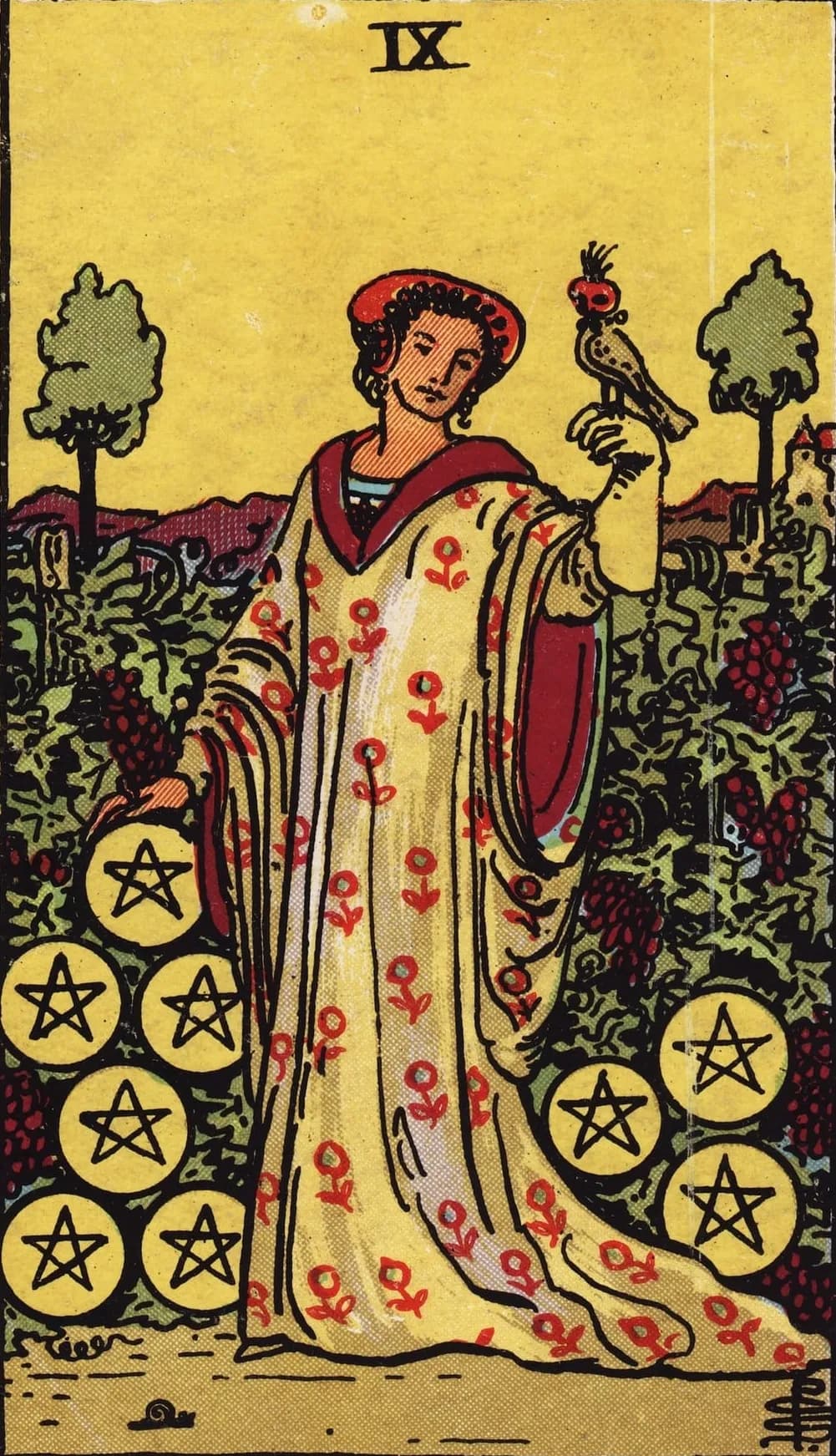 Nine of Pentacles Card